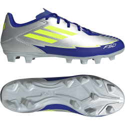adidas F50 Club FG/MG Fußballschuhe IH0916 - silver met./solar yellow/lucid blue 42