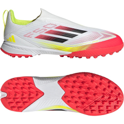 adidas F50 League Laceless TF Multinocken-Fußballschuhe Kinder IE3757 - cloud white/core black/solar yellow 28
