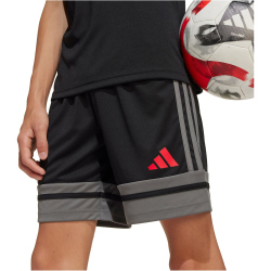 adidas Squadra 25 Fußballshorts Kinder JN4448 - black/team grey four/pure ruby 140
