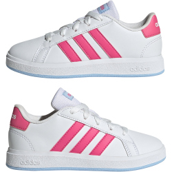 adidas Grand Court Lace-Up Sneaker Kinder JI0971 - cloud white/pulse magenta/glow blue 36 2/3