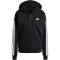 adidas Essentials 3-Streifen Fleece Sweatjacke Damen JE1283 - black/white XS