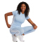 adidas Essentials 3-Streifen Slim Baby Tee T-Shirt Damen JE1241 - glow blue/white XXS