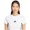 adidas Essentials 3-Streifen Slim Baby Tee T-Shirt Damen JE1239 - white/black XS