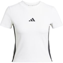 adidas Essentials 3-Streifen Slim Baby Tee T-Shirt Damen JE1239 - white/black S
