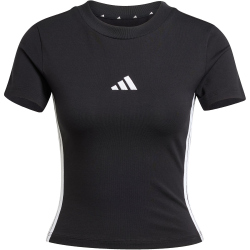 adidas Essentials 3-Streifen Slim Baby Tee T-Shirt Damen JC8325 - black/white XL