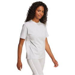 adidas Essentials 3-Streifen Baumwoll T-Shirt Damen JE1233 - light grey heather/white XS