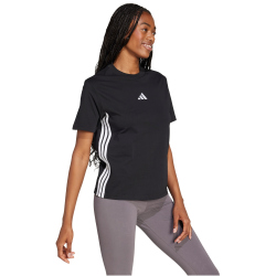 adidas Essentials 3-Streifen Baumwoll T-Shirt Damen JD0846 - black/white XS
