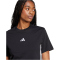 adidas Essentials 3-Streifen Baumwoll T-Shirt Damen JD0846 - black/white XS