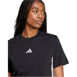 adidas Essentials 3-Streifen Baumwoll T-Shirt Damen JD0846 - black/white L