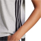 adidas Essentials 3-Streifen Baumwoll T-Shirt Damen JD0845 - medium grey heather/black S