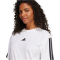 adidas Essentials 3-Streifen Boyfriend T-Shirt Damen JE1211 - white/black XXL