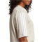 adidas Essentials 3-Streifen Baumwoll Loose T-Shirt Damen JE1204 - wonder alumina/white M