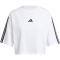 adidas Essentials 3-Streifen Baumwoll Loose T-Shirt Damen JD4999 - white/black M