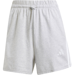 adidas Essentials 3-Streifen Baumwoll Sweatshorts Damen IN6174 - light grey heather/white XS