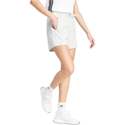 adidas Essentials 3-Streifen Baumwoll Sweatshorts Damen IN6174 - light grey heather/white XS