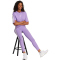 adidas Essentials 3-Streifen Baumwoll Leggings Damen JE0074 - violet fusion/white XS