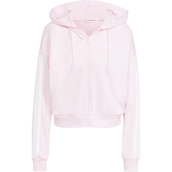 adidas Essentials 3-Streifen French Terry Sweatjacke Damen IS6998 - clear pink/white XS