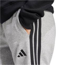 adidas Essentials 3-Streifen French Terry Cuffed Trainingshose Damen JD5310 - medium grey heather/black XS