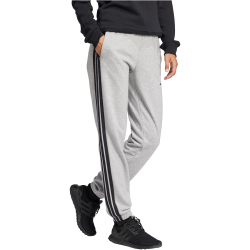 adidas Essentials 3-Streifen French Terry Cuffed Trainingshose Damen JD5310 - medium grey heather/black M