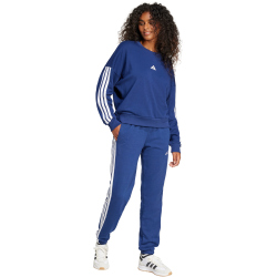 adidas Essentials 3-Streifen French Terry Cuffed Trainingshose Damen JD5307 - dark blue/white M