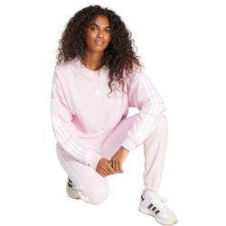 adidas Essentials 3-Streifen French Terry Sweatshirt Damen JD5294 - clear pink/white L