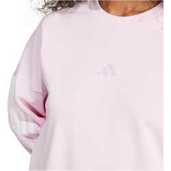 adidas Essentials 3-Streifen French Terry Sweatshirt Damen JD5294 - clear pink/white L