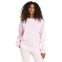 adidas Essentials 3-Streifen French Terry Sweatshirt Damen JD5294 - clear pink/white L