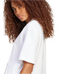adidas Essentials Big Logo Boyfriend T-Shirt Damen JG8737 - white/black XXS