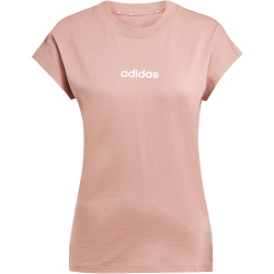 adidas Essentials Linear Baumwoll T-Shirt Damen JG8664 - warm clay/white XS