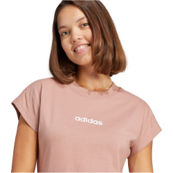 adidas Essentials Linear Baumwoll T-Shirt Damen JG8664 - warm clay/white XS