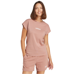 adidas Essentials Linear Baumwoll T-Shirt Damen JG8664 - warm clay/white XS