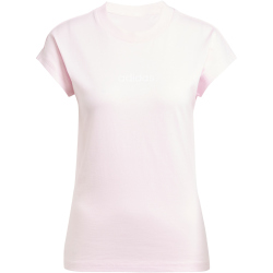 adidas Essentials Linear Baumwoll T-Shirt Damen JG8659 - clear pink/white XS