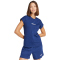 adidas Essentials Linear Baumwoll T-Shirt Damen JG8658 - dark blue/white XS
