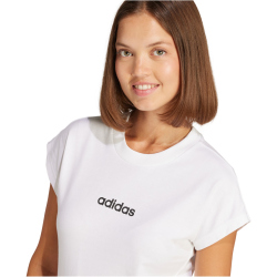 adidas Essentials Linear Baumwoll T-Shirt Damen JC8239 - white/black XS