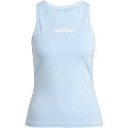 adidas Essentials Linear Slim Baumwoll Tanktop Damen JG8627 - glow blue/white M
