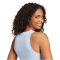 adidas Essentials Linear Slim Baumwoll Tanktop Damen JG8627 - glow blue/white M