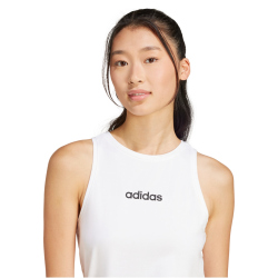 adidas Essentials Linear Slim Baumwoll Tanktop Damen JC5799 - white/black L