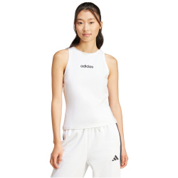 adidas Essentials Linear Slim Baumwoll Tanktop Damen JC5799 - white/black L