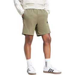 adidas Essentials 3-Streifen French Terry Sweatshorts Herren JE6416 - olive strata/black XS