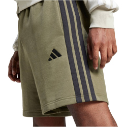 adidas Essentials 3-Streifen French Terry Sweatshorts Herren JE6416 - olive strata/black XS
