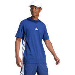 adidas Essentials 3-Streifen Single Jersey T-Shirt Herren JE6399 - dark blue/white S