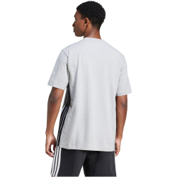 adidas Essentials 3-Streifen Single Jersey T-Shirt Herren JE6396 - medium grey heather/black XS