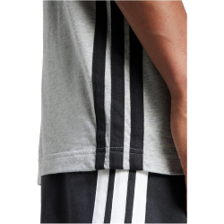adidas Essentials 3-Streifen Single Jersey T-Shirt Herren JE6396 - medium grey heather/black XS
