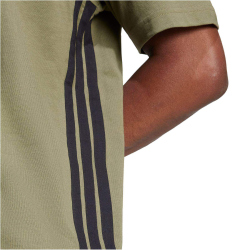 adidas Essentials 3-Streifen Single Jersey T-Shirt Herren JE6391 - olive strata/black S