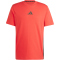 adidas Essentials 3-Streifen Single Jersey T-Shirt Herren JE6386 - pure ruby/black S