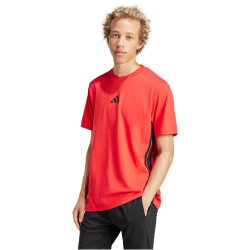 adidas Essentials 3-Streifen Single Jersey T-Shirt Herren JE6386 - pure ruby/black L