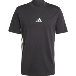 adidas Essentials 3-Streifen Single Jersey T-Shirt Herren JD1906 - black/white S