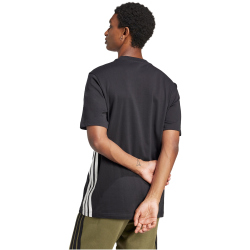 adidas Essentials 3-Streifen Single Jersey T-Shirt Herren JD1906 - black/white S