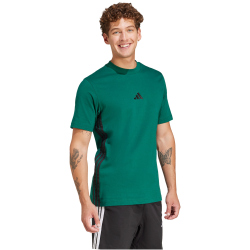 adidas Essentials 3-Streifen Single Jersey T-Shirt Herren JD1905 - collegiate green/black XS