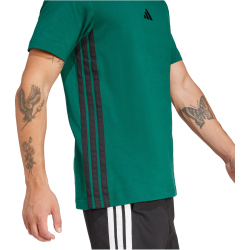 adidas Essentials 3-Streifen Single Jersey T-Shirt Herren JD1905 - collegiate green/black XS